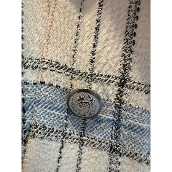 Veronica Beard Beacon Dickey Jacket White Blue Plaid Tweed Blazer Sz 4 - Picture 9 of 10